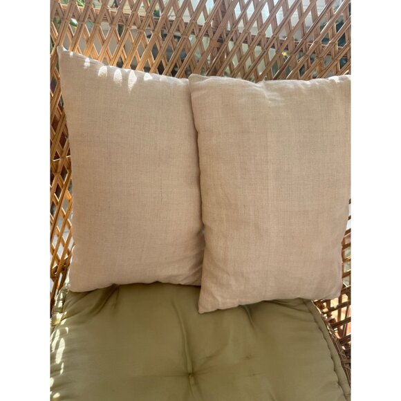 Vintage 70's Crewel Embroidery Birds & Flowers Pair Linen Accent Pillows 12x9" - Picture 3 of 12